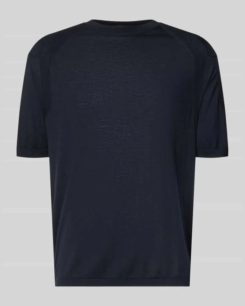Emporio Armani T-Shirt aus Lyocell-Mix mit Rundhalsausschnitt Marine