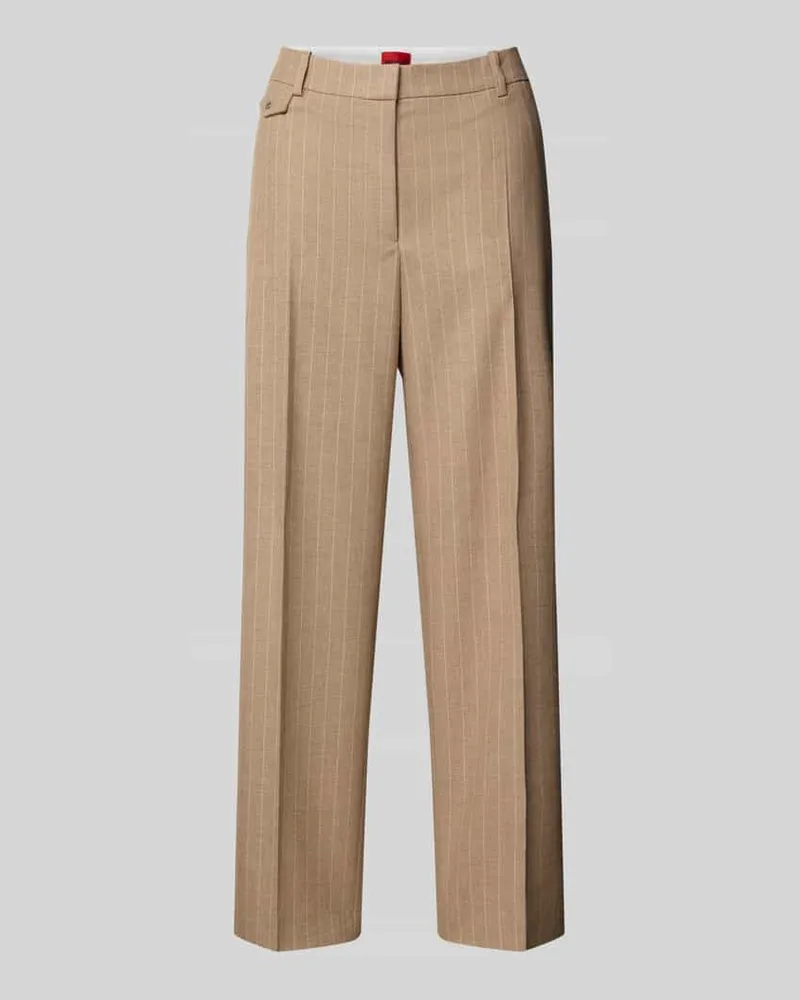 HUGO BOSS Regular Fit Stoffhose mit Nadelstreifenmuster Modell 'HENORE Sand