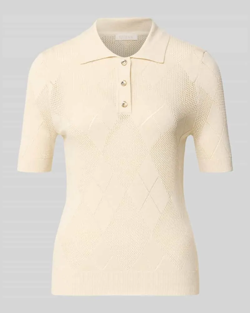 Guess Slim Fit Poloshirt mit Knopfleiste Modell 'MELODY Ecru