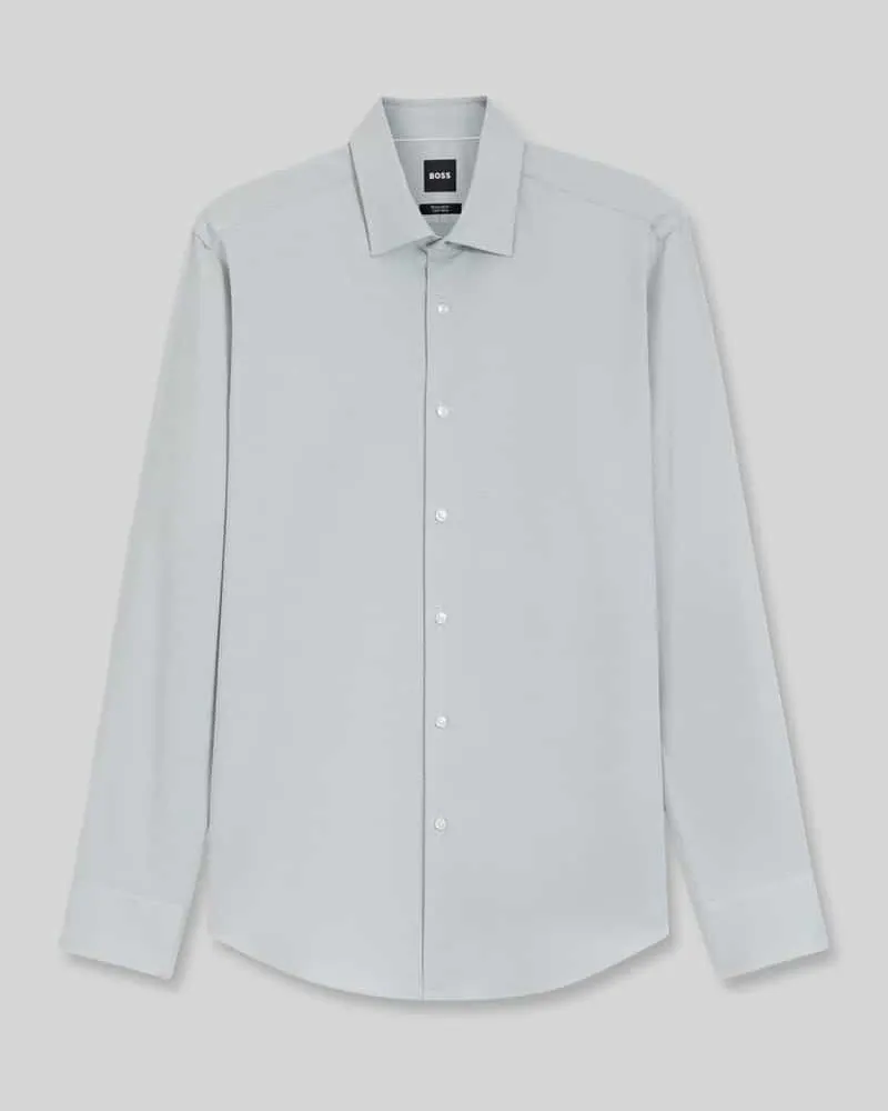 HUGO BOSS Regular Fit Businesshemd aus Baumwoll-Mix Gruen