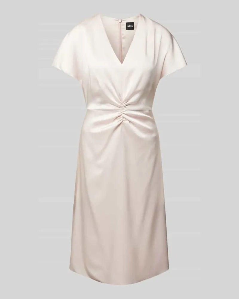 HUGO BOSS Midikleid mit V-Ausschnitt Modell 'Dulania Hellrosa
