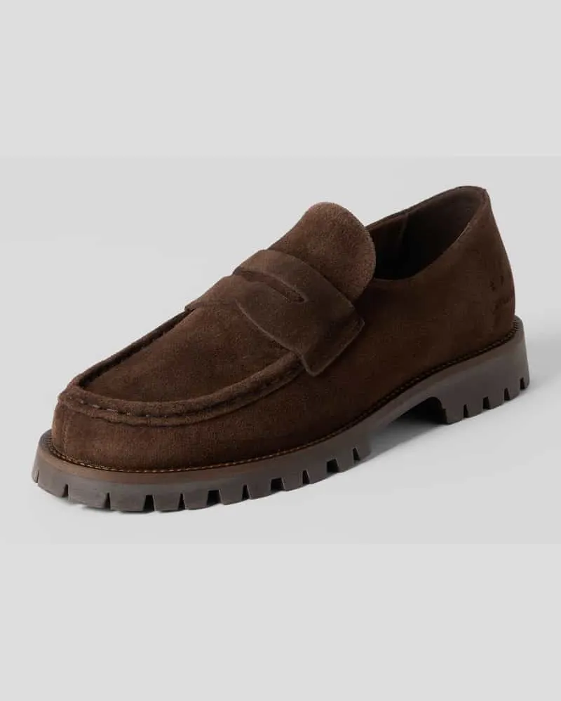 Copenhagen Loafer mit Strukturmuster Dunkelbraun