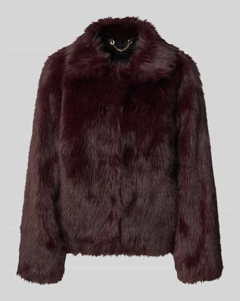 S.Oliver Webpelzjacke mit verdeckter Knopfleiste Bordeaux