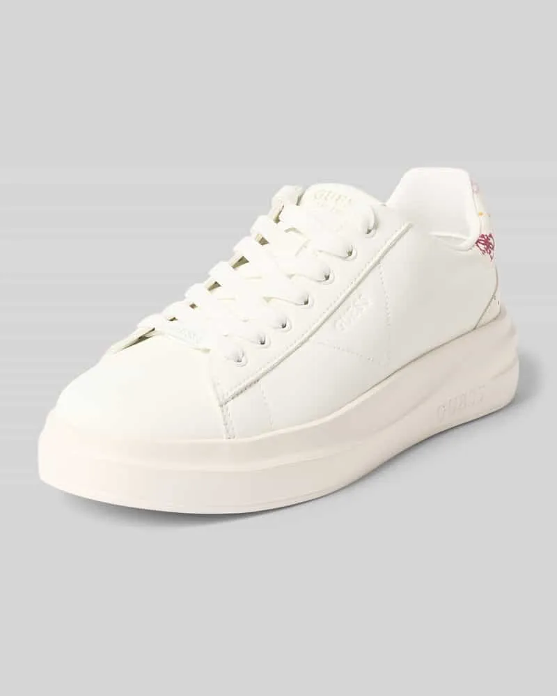 Guess Sneaker aus Leder-Textil-Mix Modell 'ELBINA11 Weiss