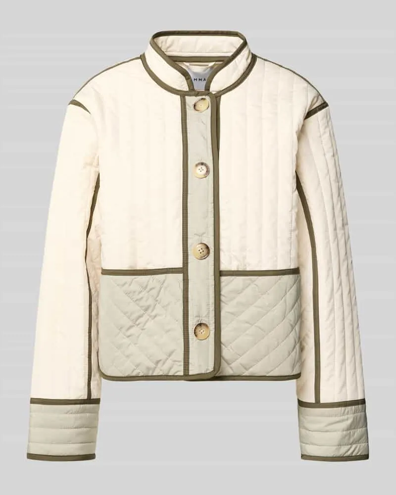 COMMA Jacke mit Stehkragen und Knopfleiste Offwhite