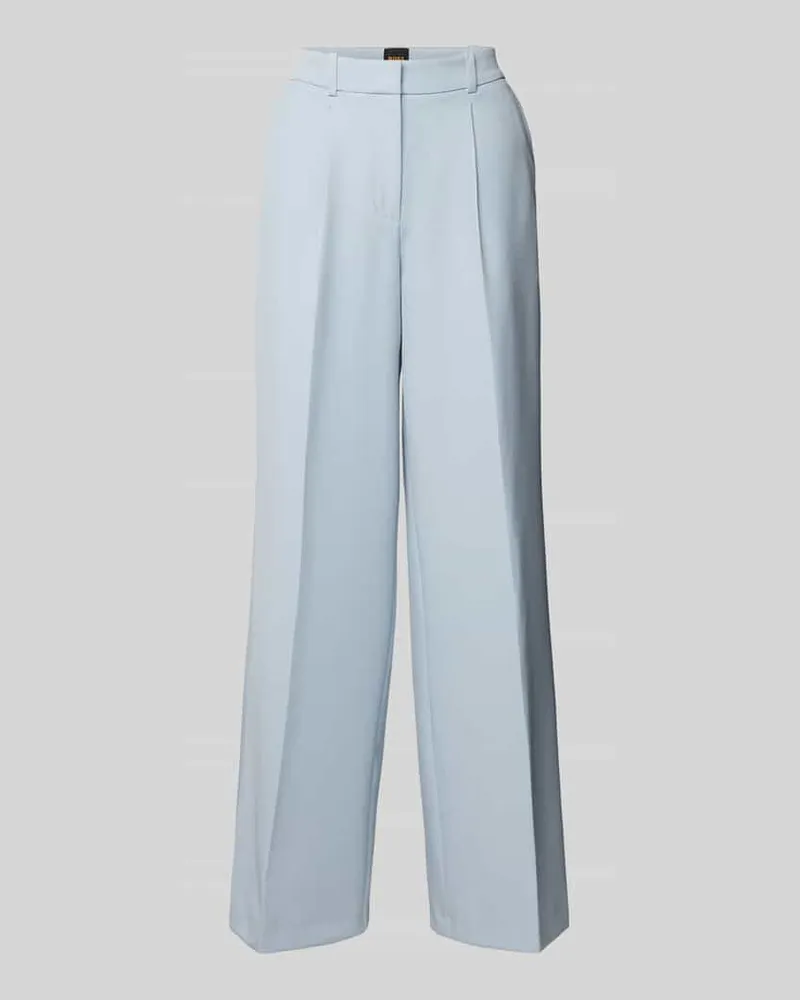HUGO BOSS Wide Leg Anzughose mit Bügelfalten Modell 'Tiwi Hellblau