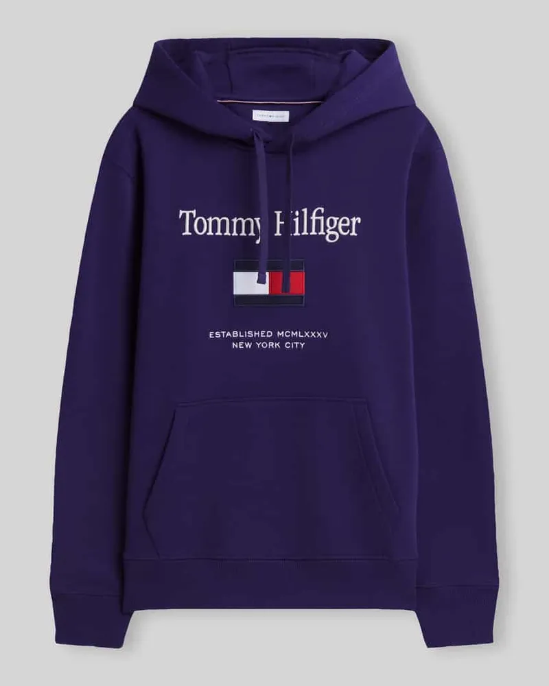 Tommy Hilfiger Regular Fit Hoodie aus Baumwoll-Mix Violett
