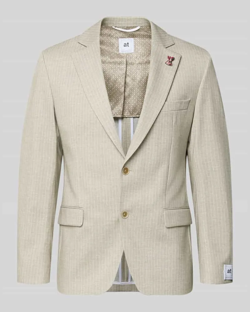 Atelier Torino Slim Fit 2-Knopf-Sakko mit Pattentaschen Beige