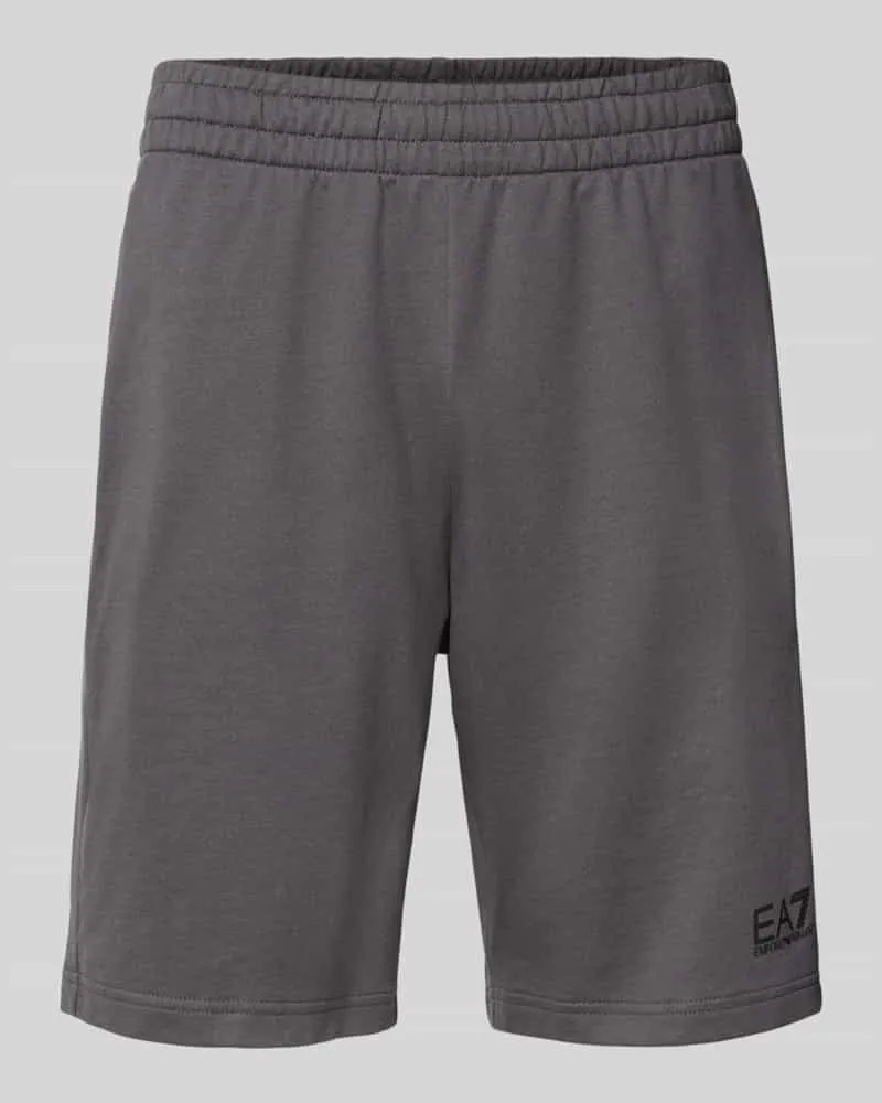 EA7 Shorts mit Label-Detail Mittelgrau