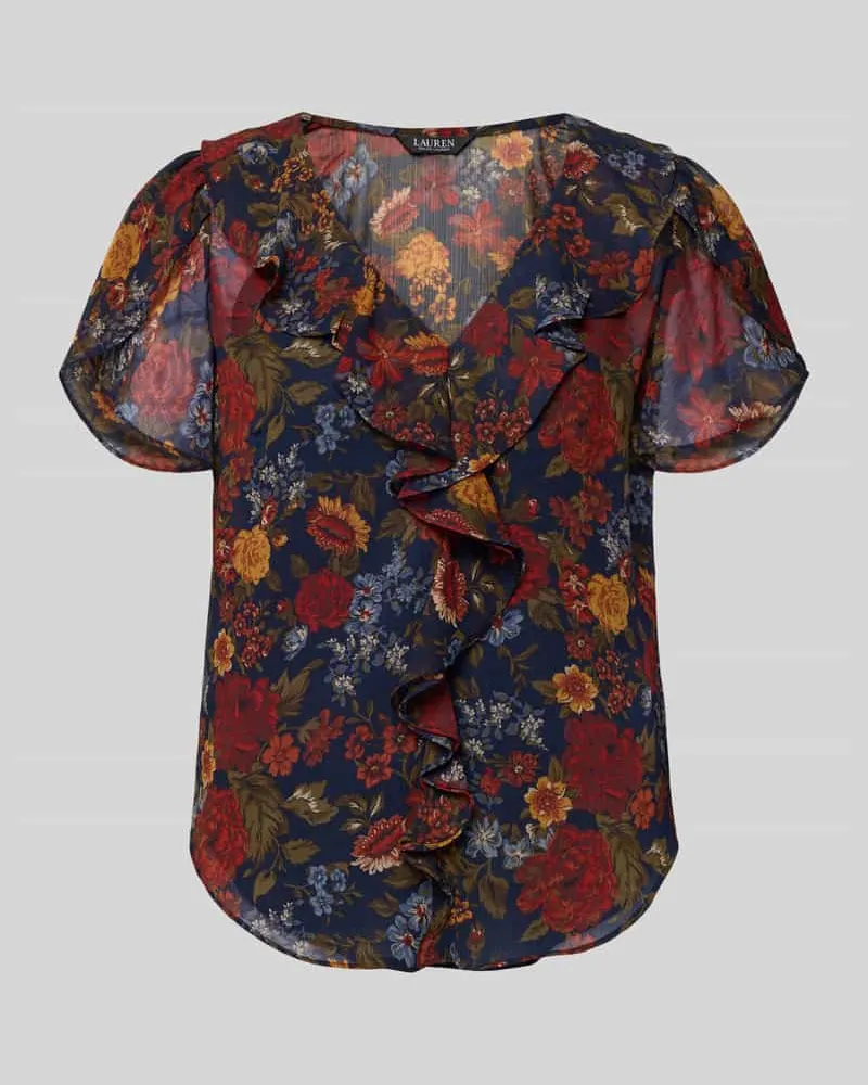 Ralph Lauren Regular Fit Bluse mit Volants Modell 'BADAYN Marine