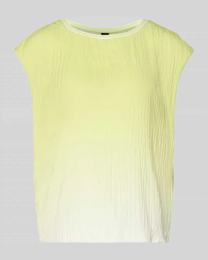Marc Cain Bluse mit Strukturmuster und Rundhalsausschnitt Neon