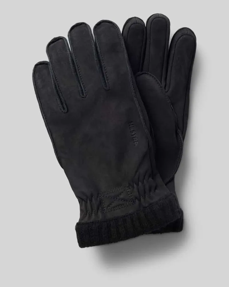 Hestra Handschuhe aus echtem Leder Modell 'Joar Nubuck Black