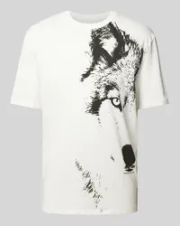 Armani Exchange T-Shirt mit Motiv-Print Weiss