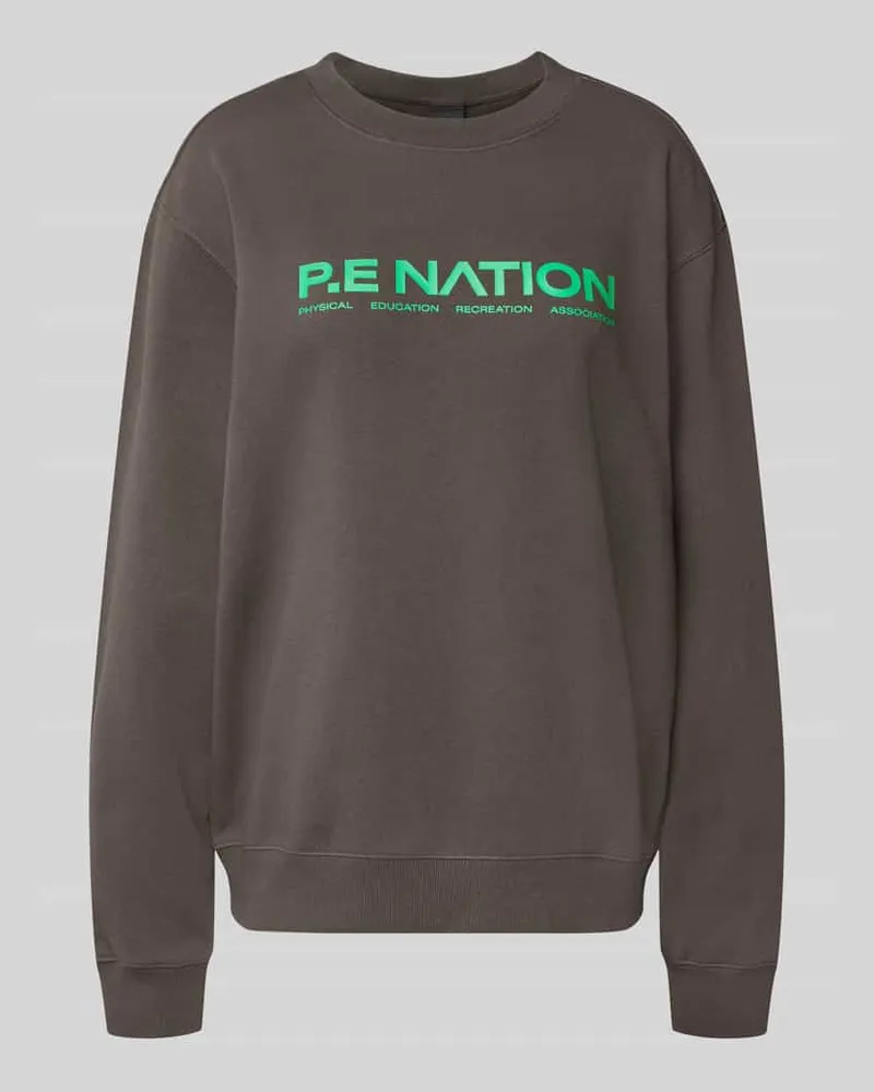 P.E. NATION Oversized Sweatshirt aus reiner Bio-Baumwolle Modell 'Qualify Anthrazit