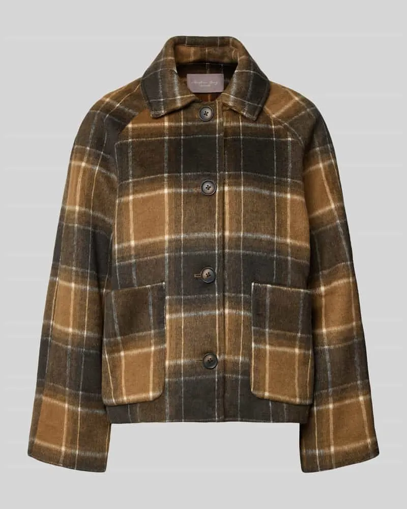 Christian Berg Regular Fit Jacke mit Woll-Anteil Dunkelbraun