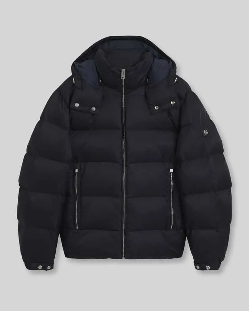 HUGO BOSS Regular Fit Daunenjacke mit abnehmbarer Kapuze Marine