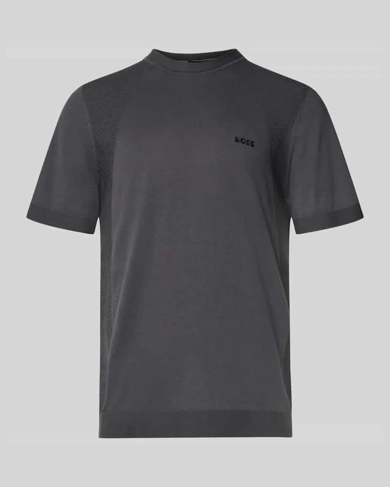 HUGO BOSS Regular Fit T-Shirt aus Baumwoll-Mix Modell 'MOMENTUM Dunkelgrau