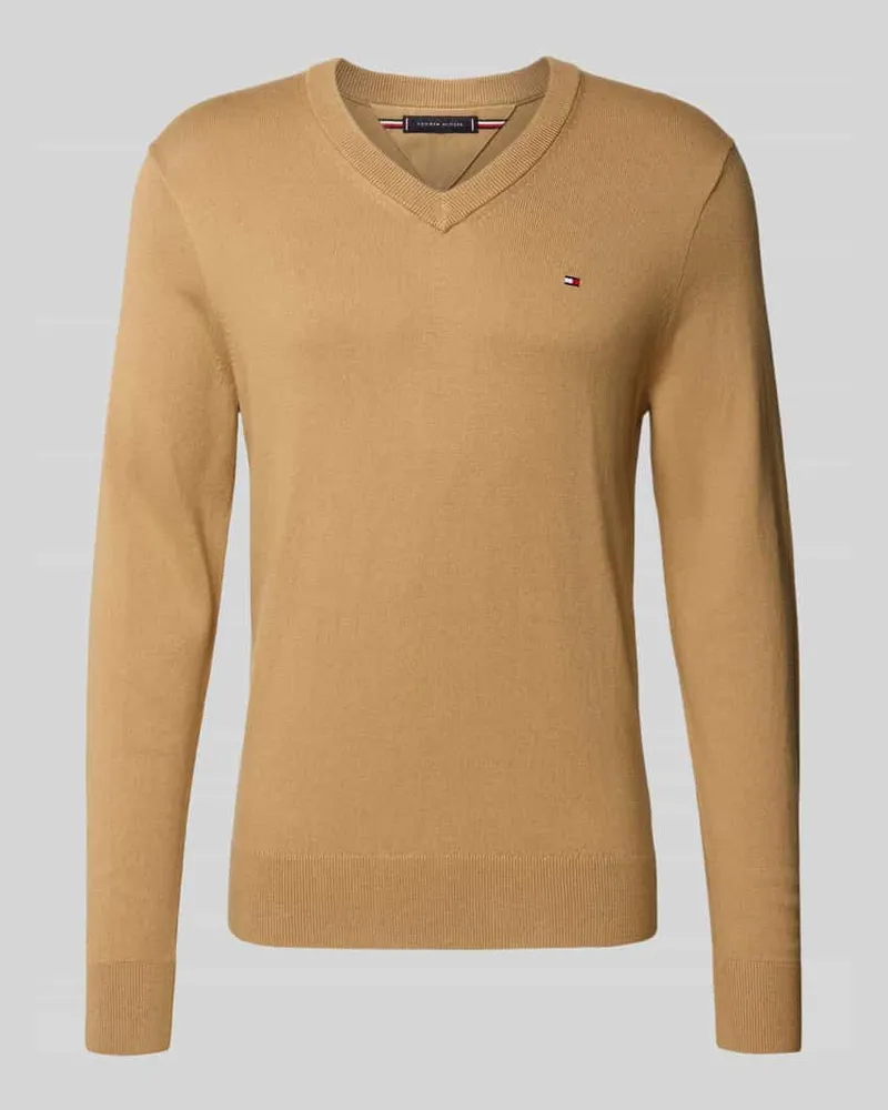 Tommy Hilfiger Regular Fit Pullover aus Baumwoll-Kaschmir-Mix Camel