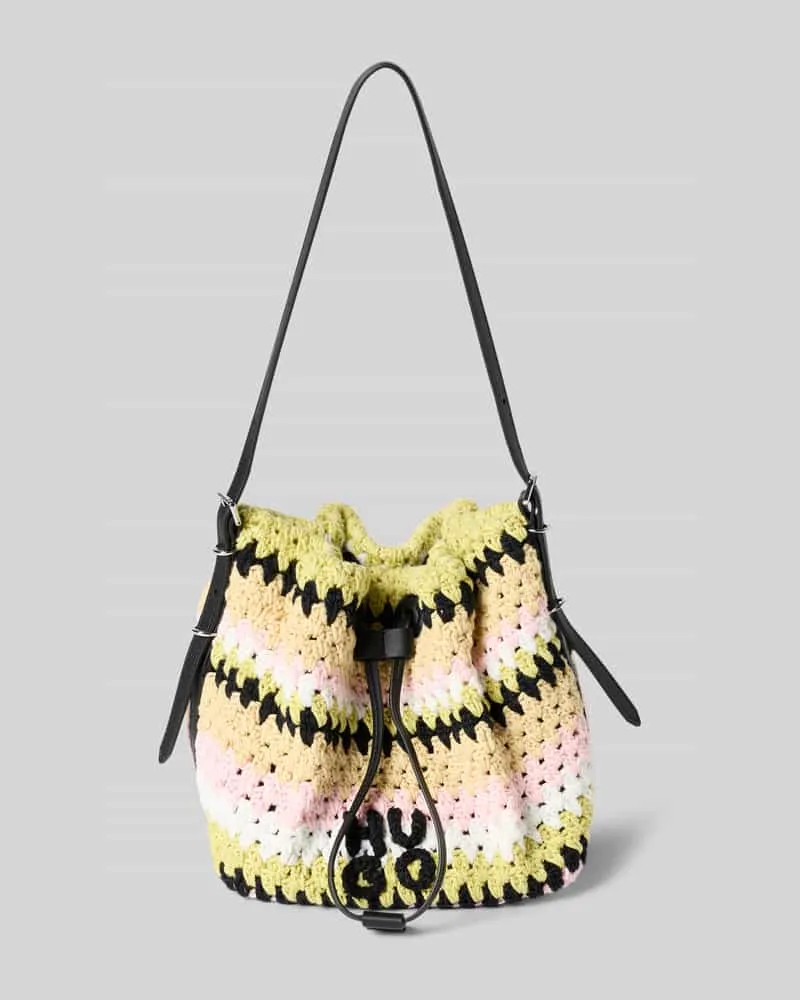 HUGO BOSS Beuteltasche aus Strick Modell 'NEEKO CR_DRAWSTRING Beige