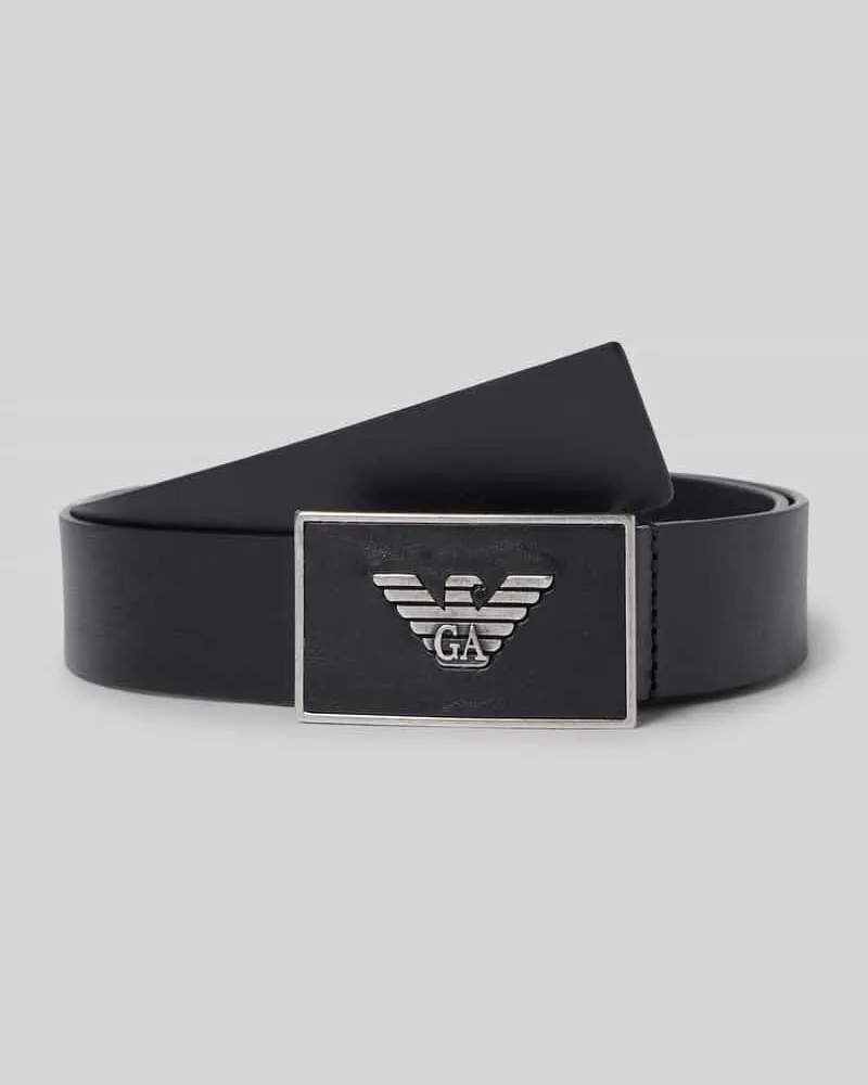 Emporio Armani Gürtel aus Rindsleder mit Pinschließe Black