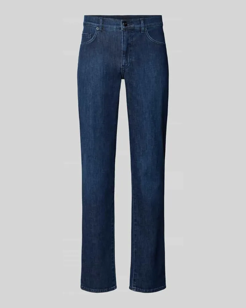 Brax Regular Fit Jeans aus Baumwoll-Kaschmir-Mix Modell 'Cadiz Dunkelblau