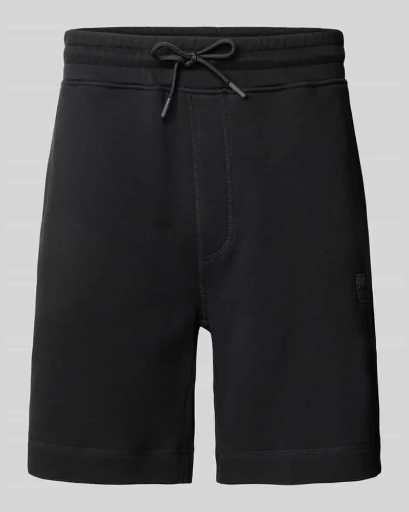 HUGO BOSS Regular Fit Sweatshorts aus reiner Baumwolle Black