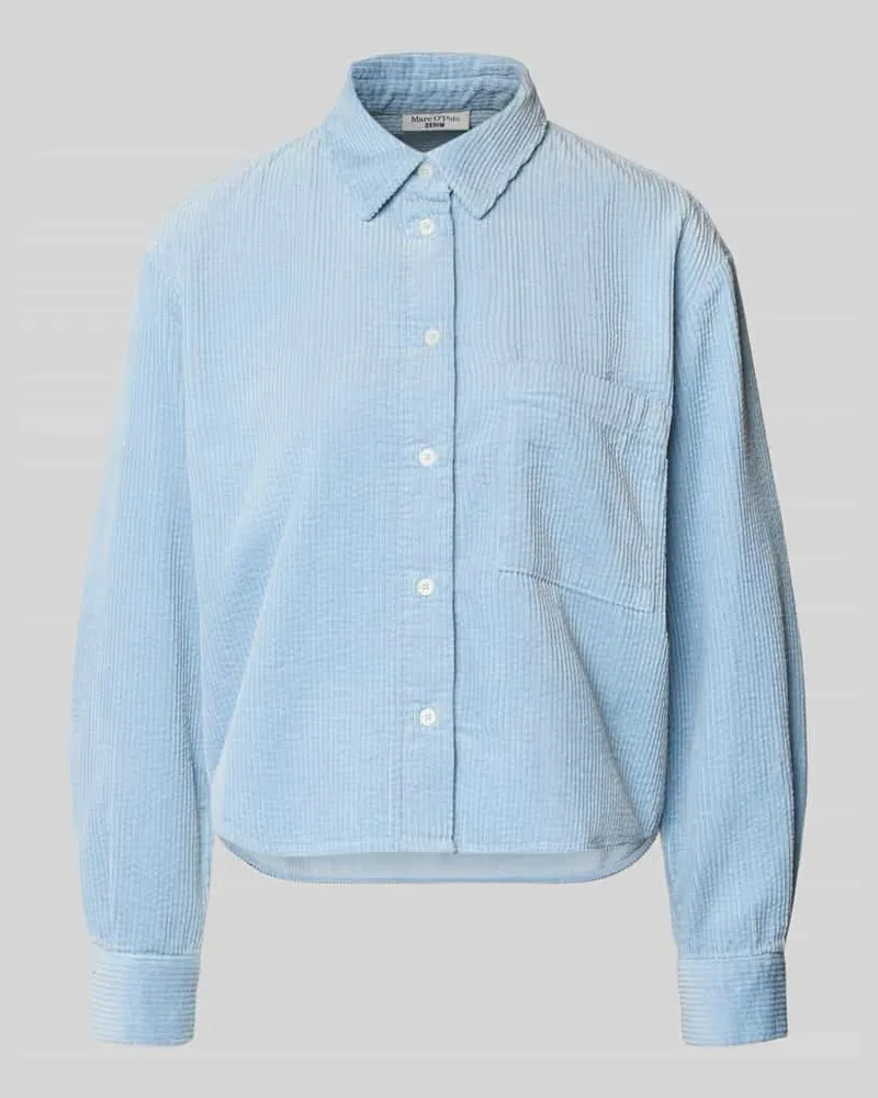 Marc O'Polo Relaxed Fit Hemdbluse aus reiner Baumwolle Hellblau