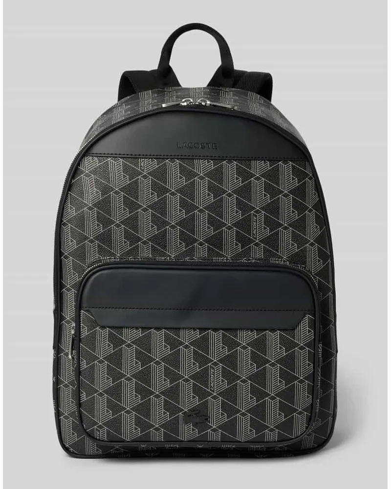 Lacoste Rucksack mit Allover-Logo-Print Modell 'Monogram Black