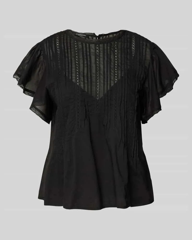 Scotch&Soda Regular Fit Bluse aus reiner Baumwolle mit Lochmuster Black