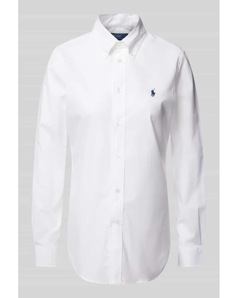 Ralph Lauren Bluse mit Button-Down-Kragen Weiss