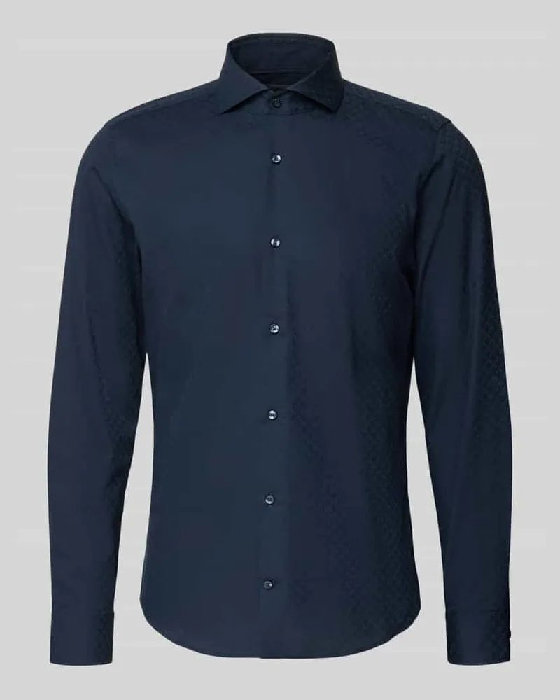 JOOP! Slim Fit Businesshemd mit Haifischkragen Marine