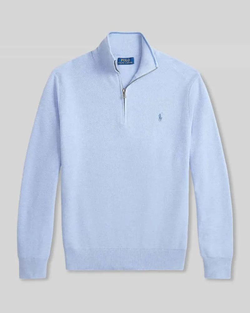 Ralph Lauren Regular Fit Troyer aus reiner Baumwolle Hellblau