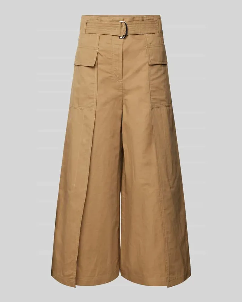 Max Mara Culotte mit Gürtel und Pattentaschen Modell 'PINIDE Beige