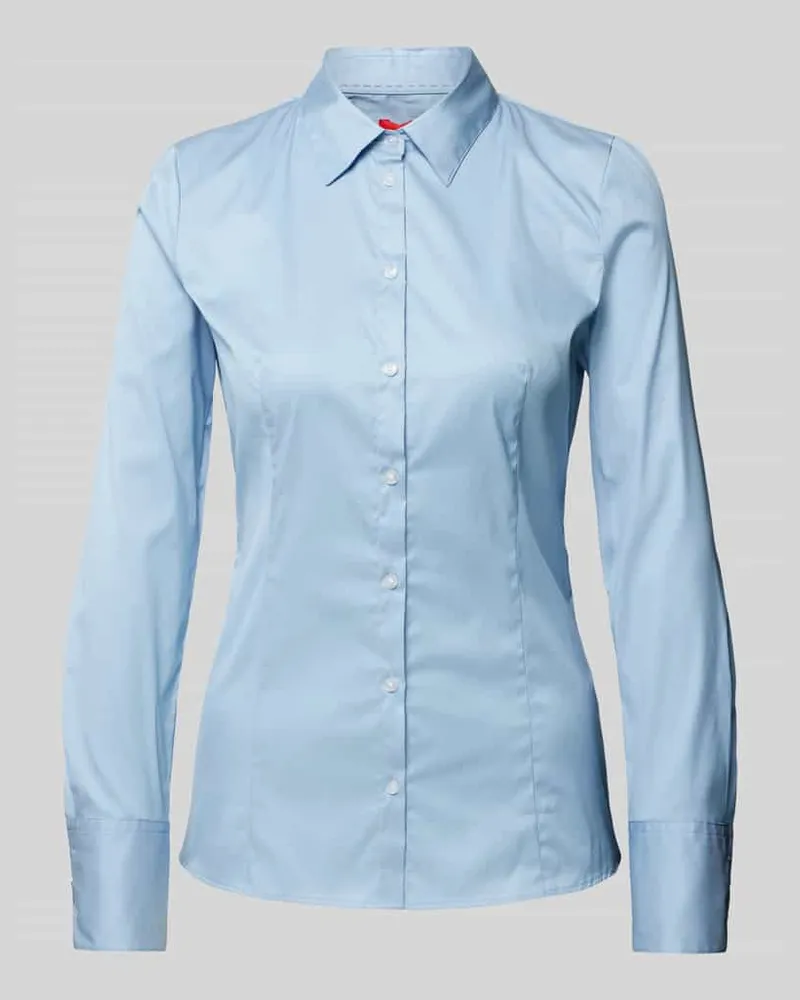 HUGO BOSS Hemdbluse mit 3-Knopf-Manschetten Modell 'The Fitted Hellblau