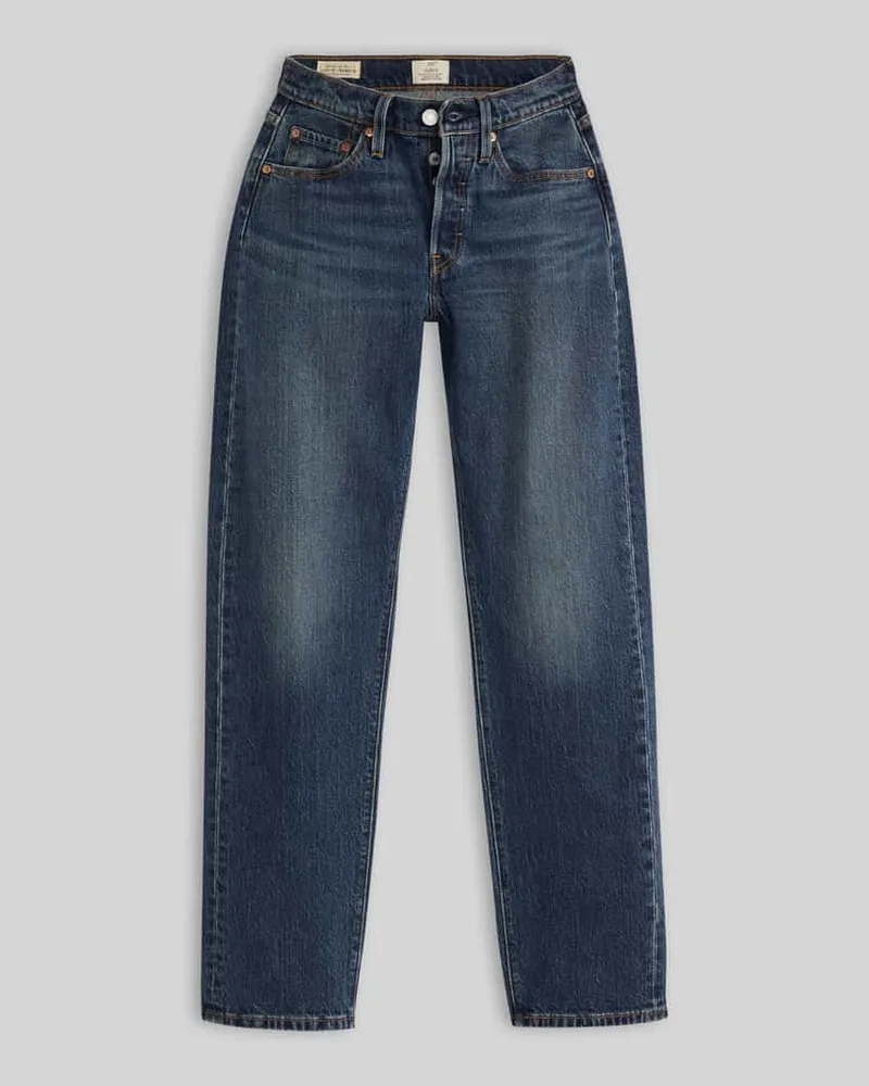 Levi's Straight Fit Jeans aus Baumwoll-Mix im 5-Pocket-Design Blau