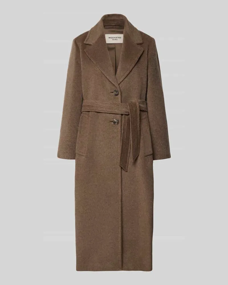 Max Mara Wollmantel mit Bindegürtel Modell 'WKDBRONTE Mittelbraun