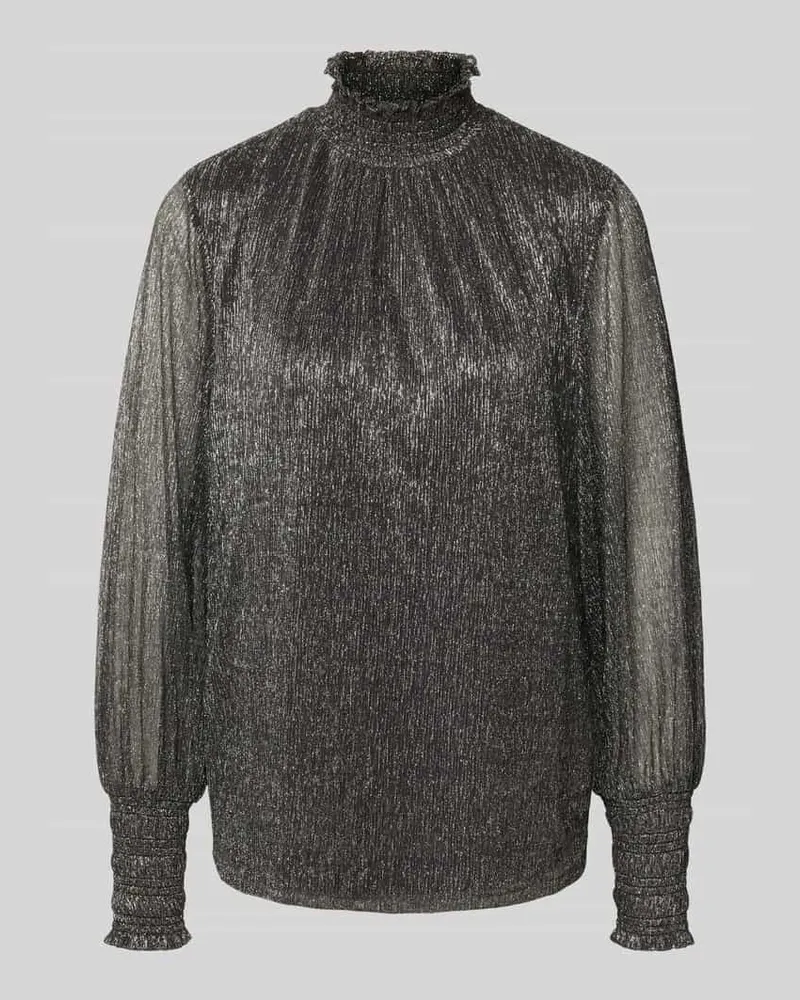 Mos Mosh Blusenshirt mit Stehkragen Modell 'Ximena Dunkelgrau
