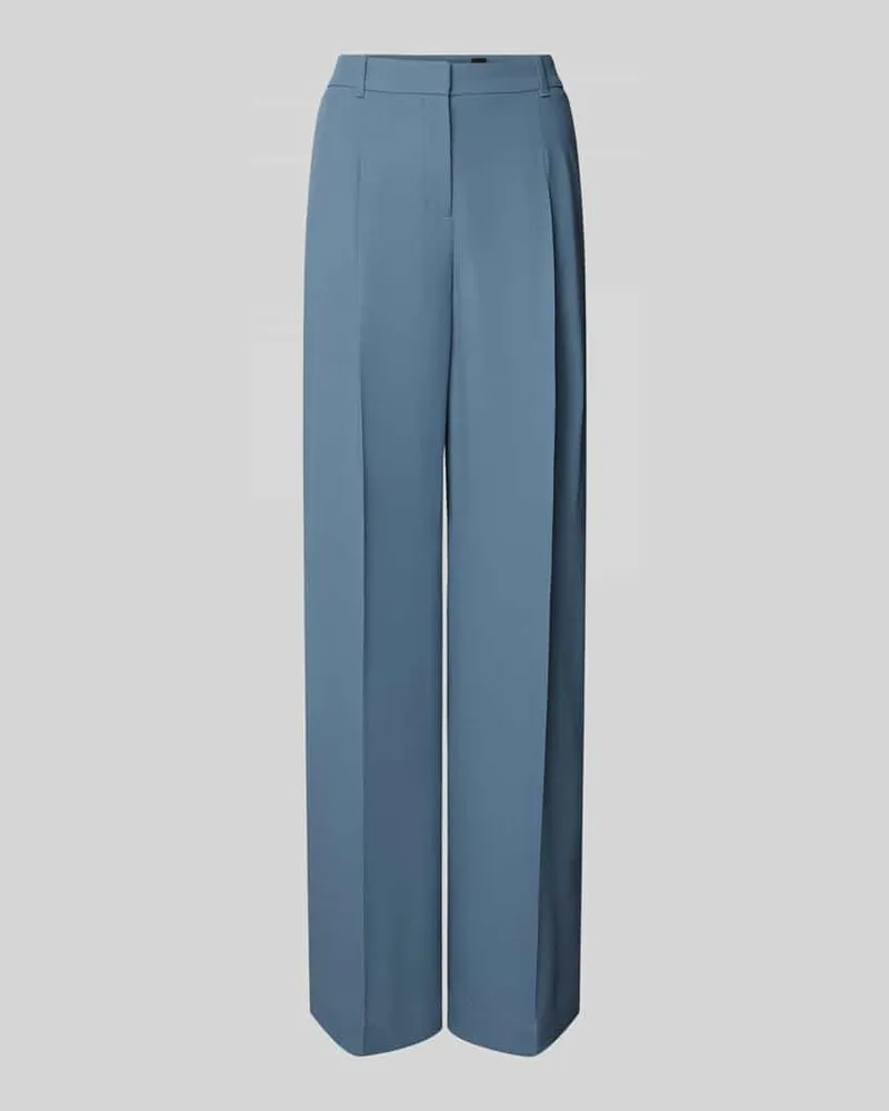 HUGO BOSS Wide Leg Anzughose aus reiner Viskose Modell 'TIANA4 Rauchblau