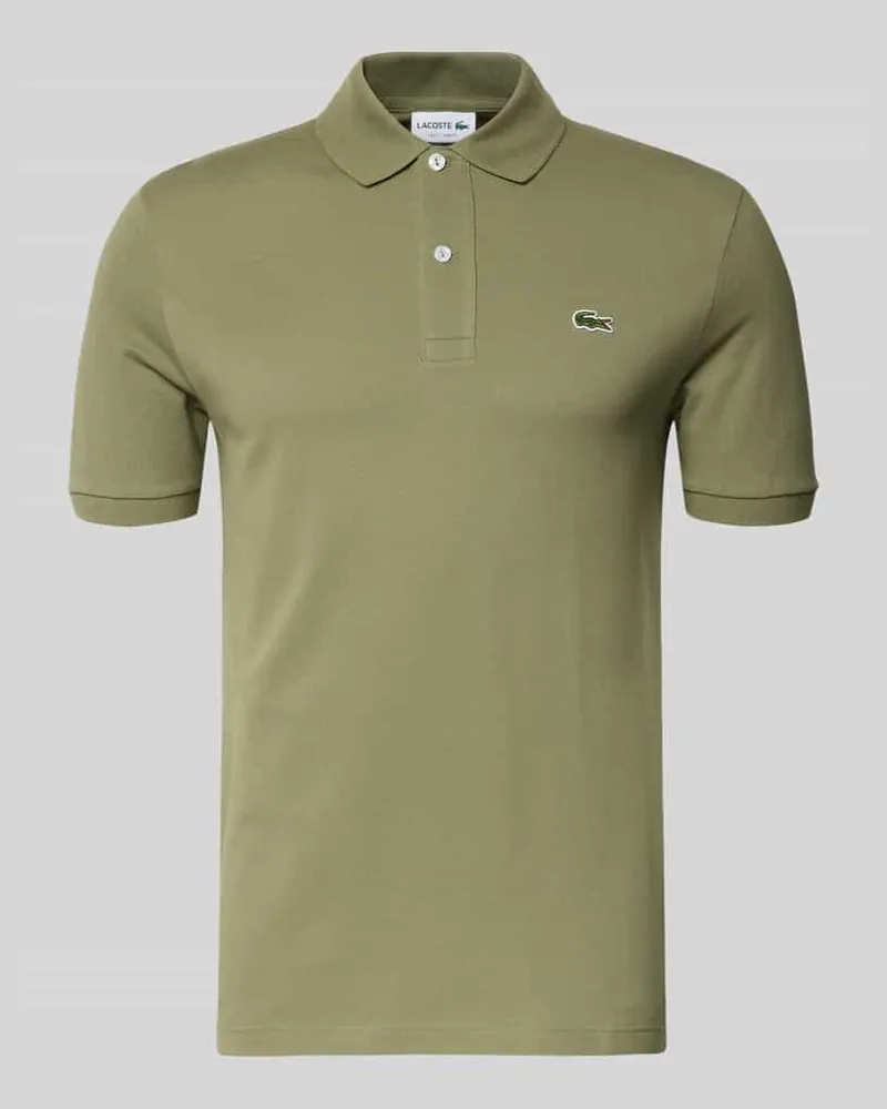 Lacoste Slim Fit Poloshirt aus reiner Baumwolle Oliv