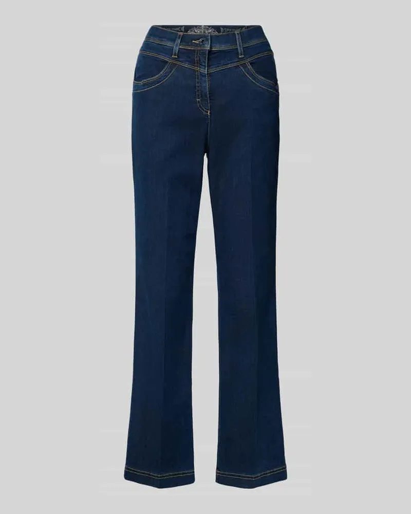Brax Bootcut Jeans mit Eingrifftaschen Modell 'Laura Dunkelblau