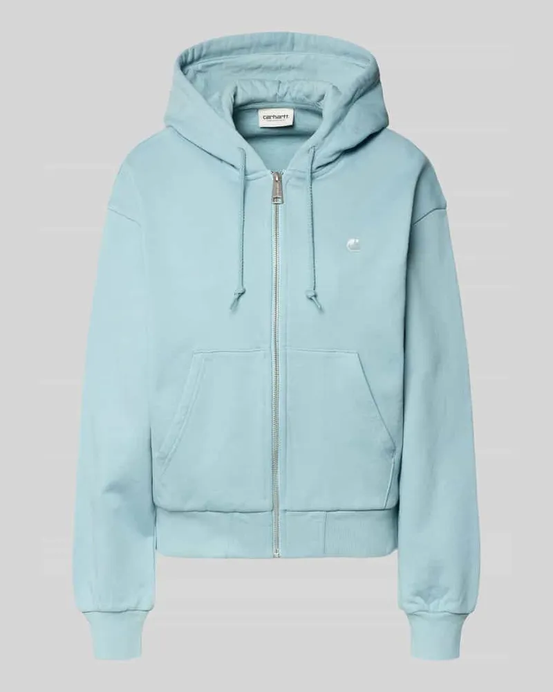 Carhartt WIP Sweatjacke mit Logo-Stitching Modell 'Casey Hellblau