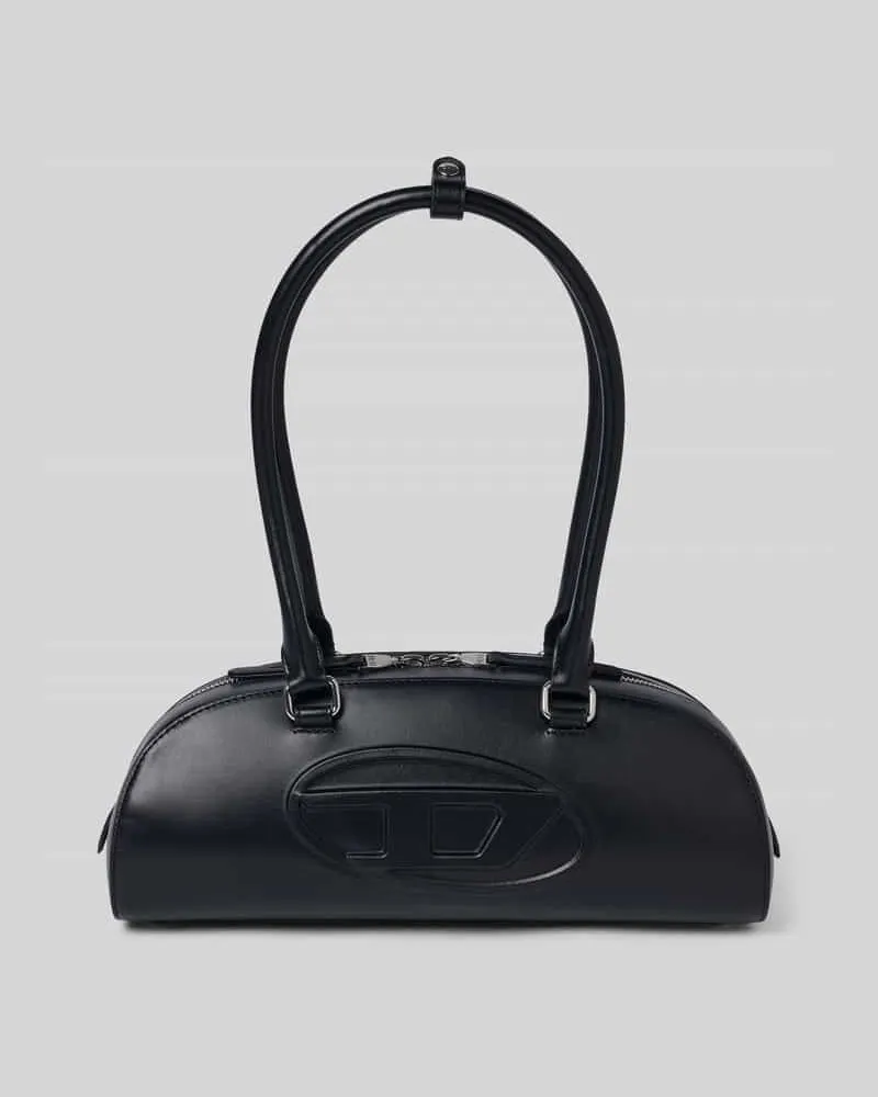 Diesel Shoulder Bag aus echtem Rindsleder Black
