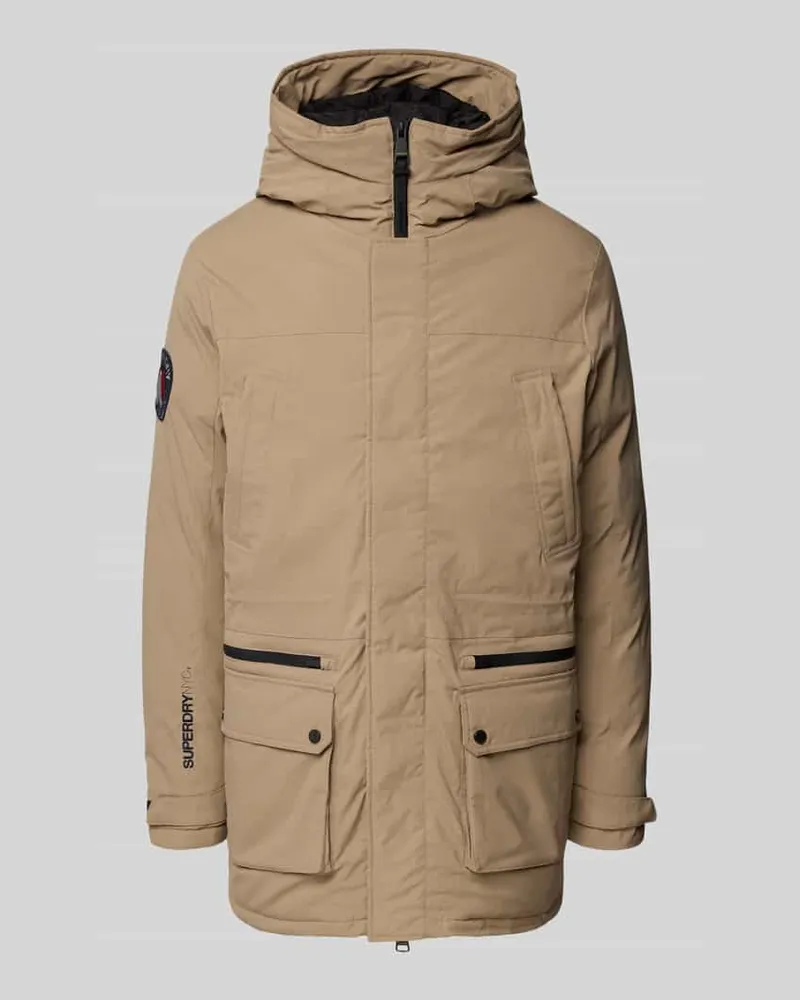 Superdry. Parka mit Kapuze Sand