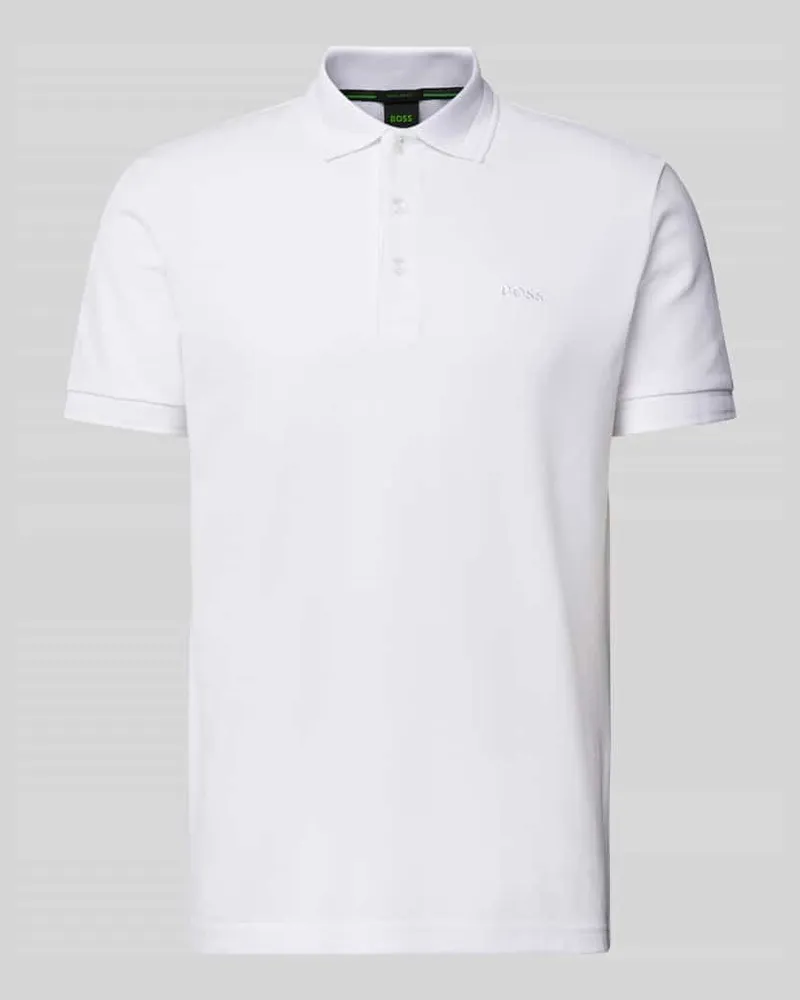 HUGO BOSS Regular Fit Poloshirt mit Label-Stitching Modell 'PADDY Weiss