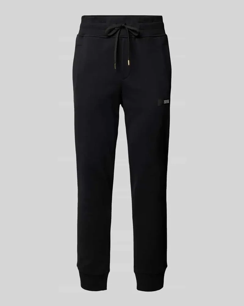 Versace Jeans Tapered Fit Sweatpants mit Label-Badge Black