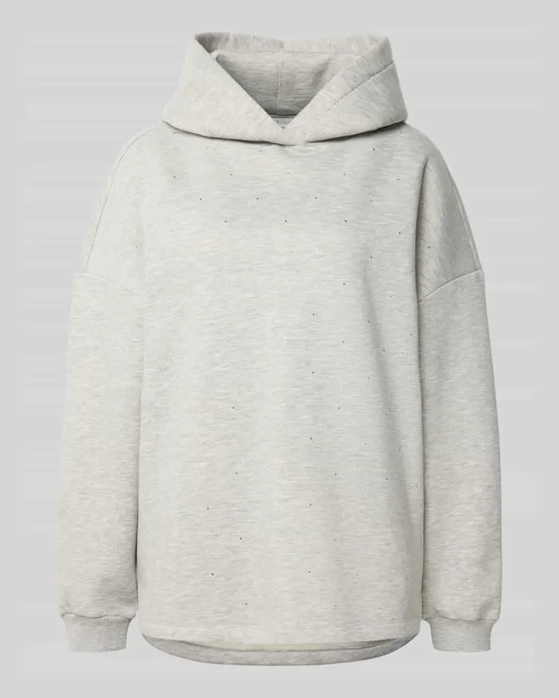Rich&Royal Hoodie mit verlängertem Rücken und Kapuze Hellgrau
