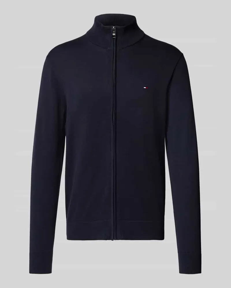 Tommy Hilfiger Regular Fit Strickjacke aus reiner Baumwolle Marine