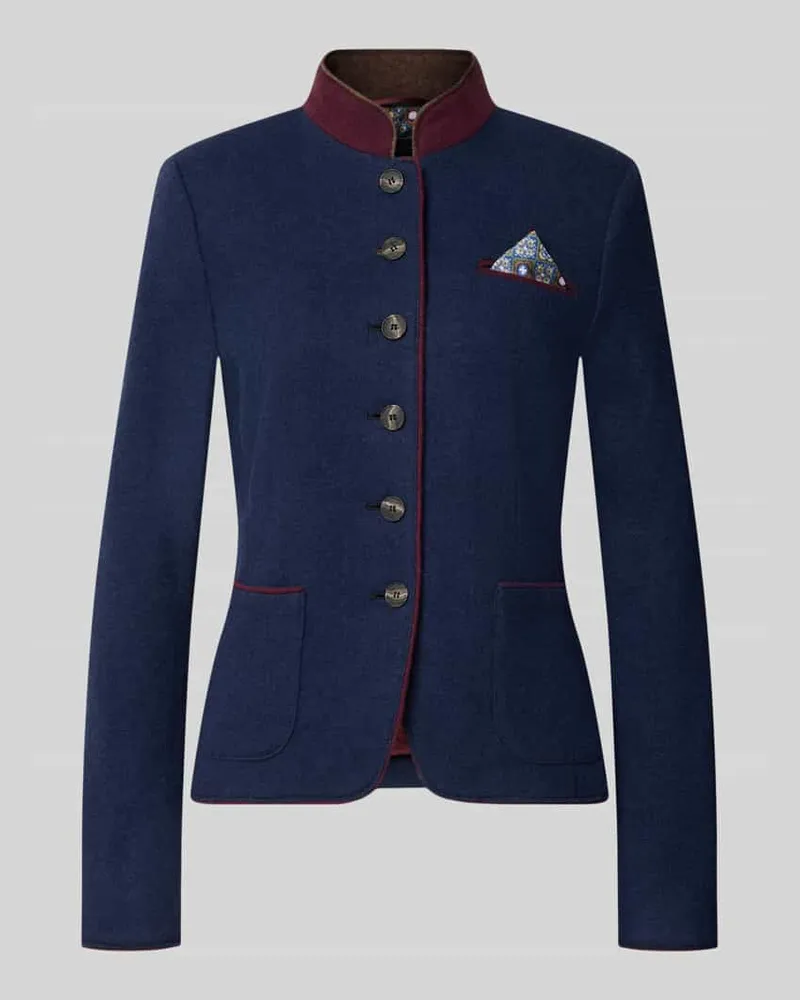White Label Blazer aus Woll-Mix mit Einstecktuch Marine