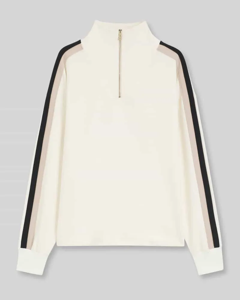 HUGO BOSS Pyjama-Oberteil mit Kontraststreifen Weiss