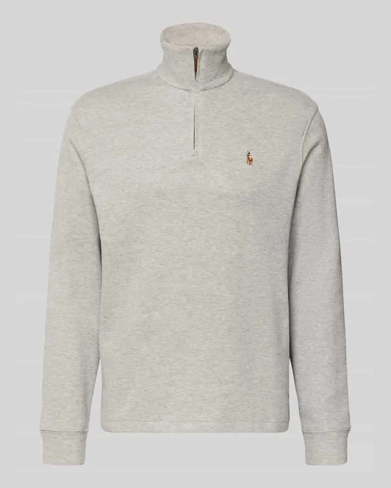 Ralph Lauren Sweatshirt mit Stehkragen Hellgrau